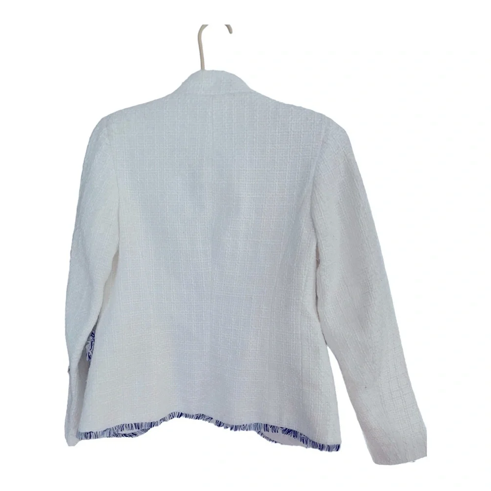 Helen Bergman tweed blazer jacket with fringe size Xs - Picture 8 of 15